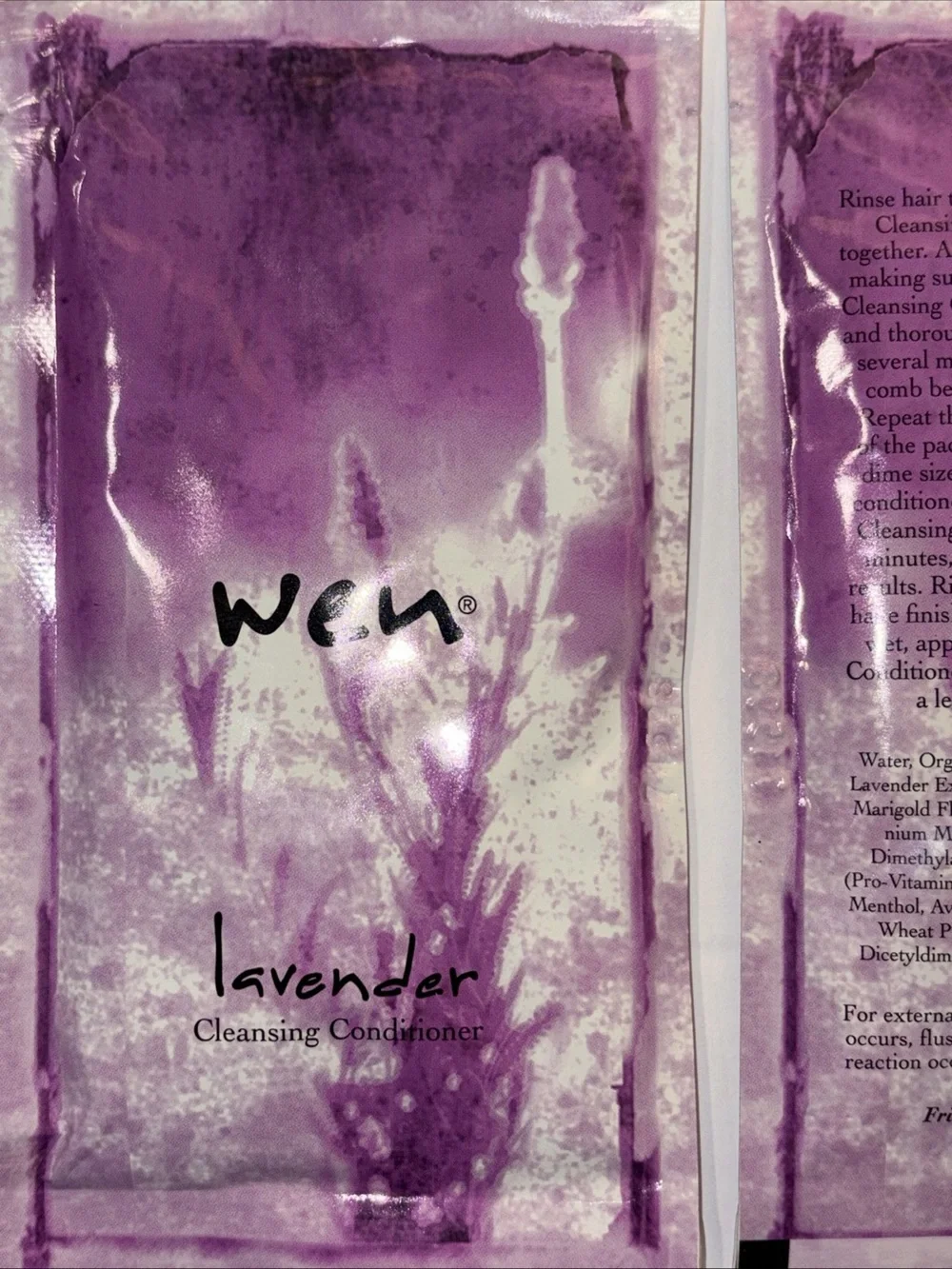 WEN by Chaz Dean 2 Cleansing Conditioner Packets  2 fl oz Travel Gym Lavender